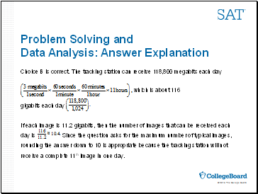 Problem Solving and Data Analysis: Answer Explanation