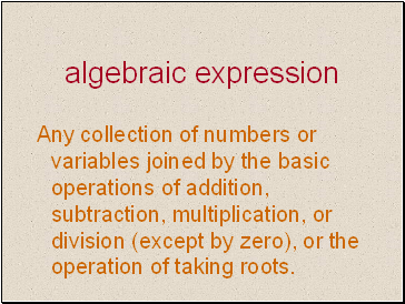 Algebraic expression