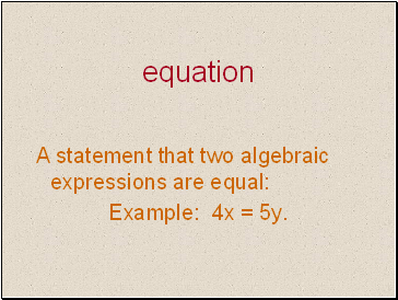 Equation