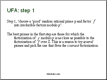 UFA: step 1