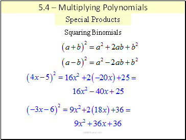 Squaring Binomials