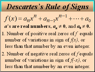 Descartess Rule of Signs
