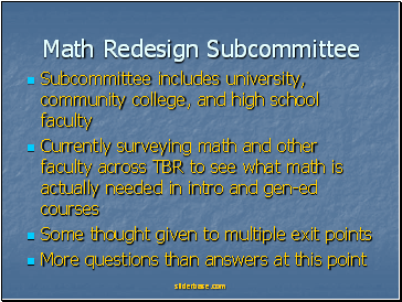 Math Redesign Subcommittee
