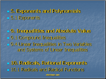 5. Exponents and Polynomials