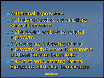 7. Rational Expressions