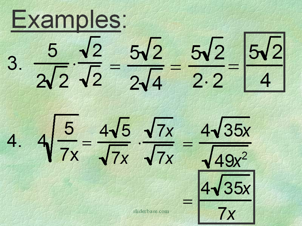 Simplifying Radical Expressions Presentation Mathematics