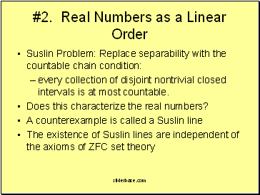 #2. Real Numbers as a Linear Order