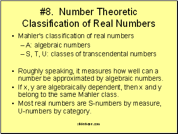 #8. Number Theoretic Classification of Real Numbers