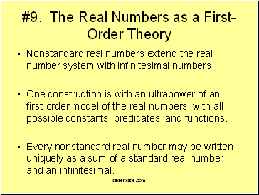 #9. The Real Numbers as a First-Order Theory