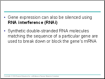 Gene expression can also be silenced using RNA interference (RNAi)
