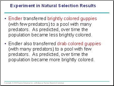 Experiment in Natural Selection Results