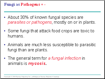 Fungi as Pathogens + -
