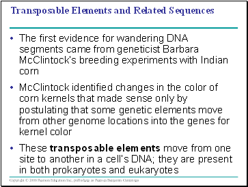 Transposable Elements and Related Sequences