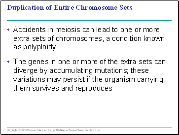 Duplication of Entire Chromosome Sets
