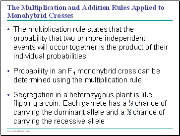 The Multiplication and Addition Rules Applied to Monohybrid Crosses