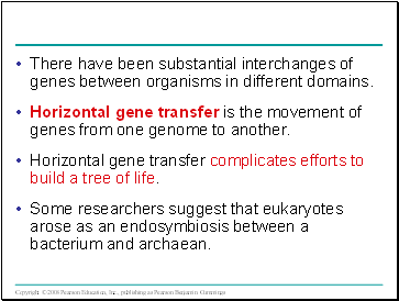 There have been substantial interchanges of genes between organisms in different domains.