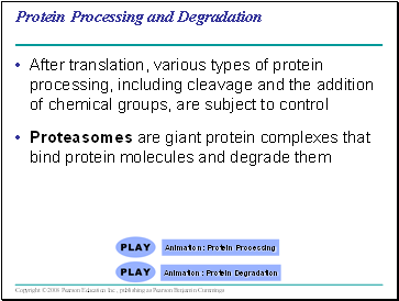 Protein Processing and Degradation