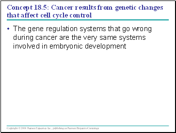 Concept 18.5: Cancer results from genetic changes that affect cell cycle control