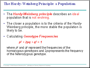 The Hardy-Weinberg Principle: a Population