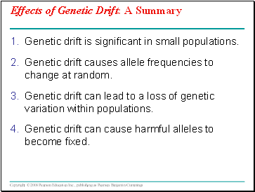 Effects of Genetic Drift: A Summary