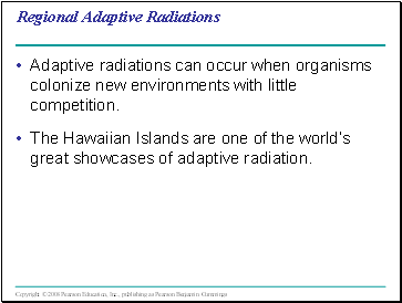 Regional Adaptive Radiations