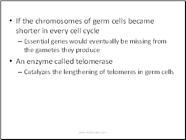 If the chromosomes of germ cells became shorter in every cell cycle