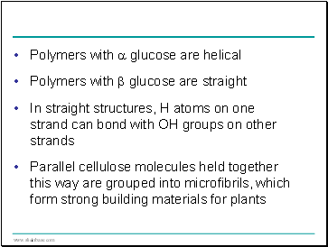 Polymers with  glucose are helical