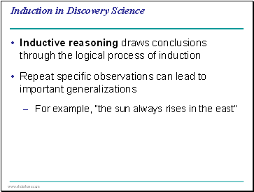 Induction in Discovery Science
