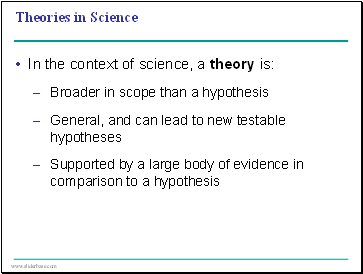 Theories in Science
