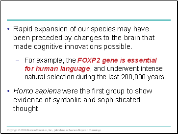 Rapid expansion of our species may have been preceded by changes to the brain that made cognitive innovations possible.