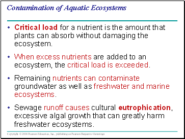 Contamination of Aquatic Ecosystems