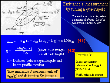 Emittance e measurement by tuning a quadrupole