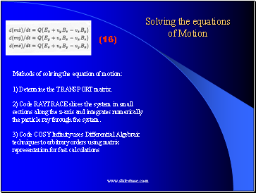 Solving the equations of Motion