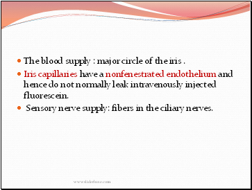 The blood supply : major circle of the iris .