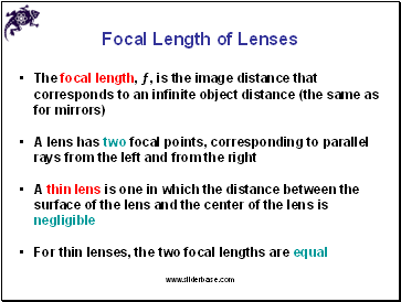 Focal Length of Lenses