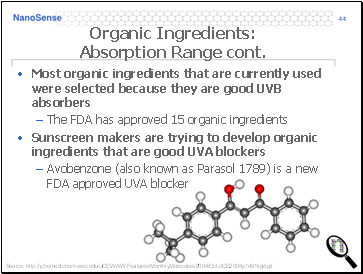 Organic Ingredients: Absorption Range cont.