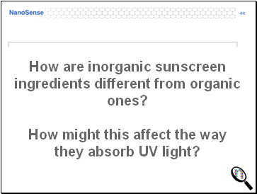 How are inorganic sunscreen ingredients different from organic ones?