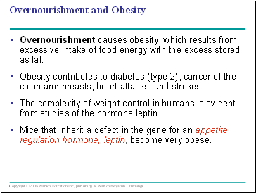 Overnourishment and Obesity