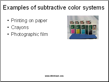 Examples of subtractive color systems