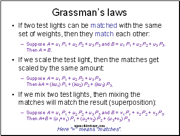Grassmans laws
