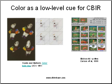 Color as a low-level cue for CBIR
