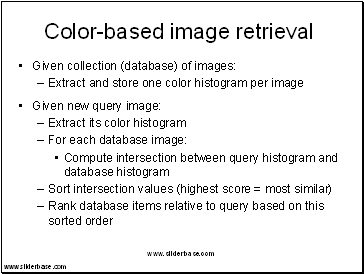 Color-based image retrieval