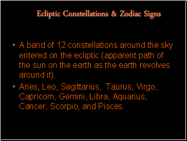 Ecliptic Constellations & Zodiac Signs