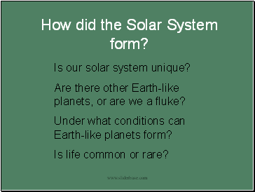 How did the Solar System form