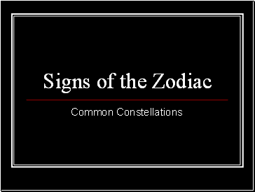 Signs of the Zodiac