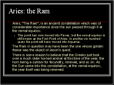 Aries: the Ram