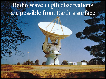 Radio wavelength observations are possible from Earths surface