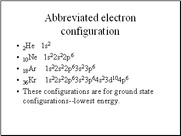 Abbreviated electron configuration