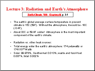 Radiation and Earth’s Atmosphere