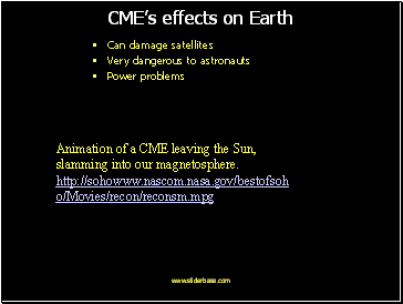 CMEs effects on Earth